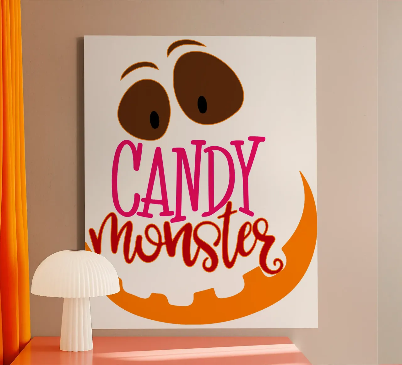 mostro di caramelle tela con Cornice a cassetta da onetime