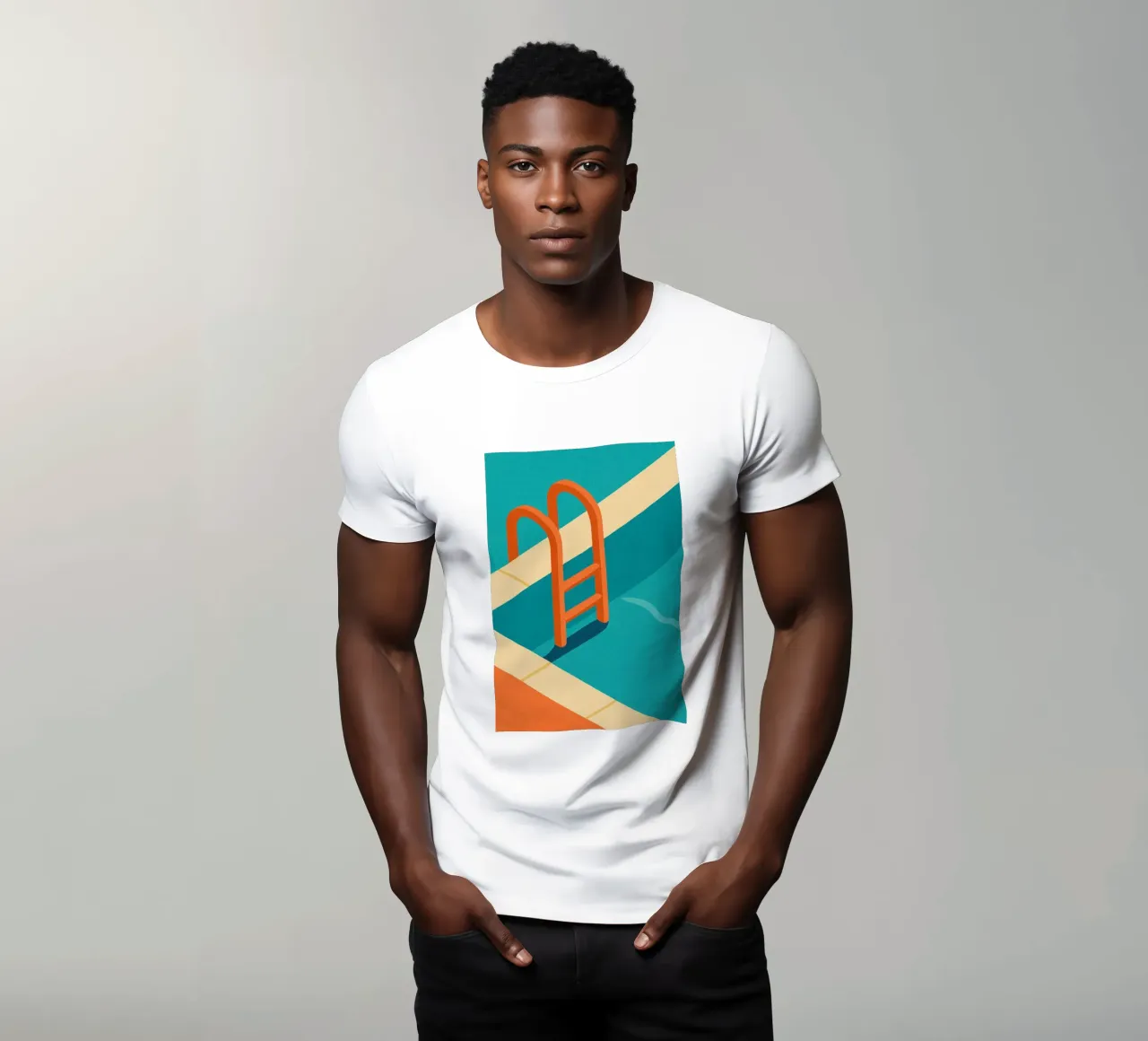 Swimming pool - A minimalist poster with a holiday feel t-shirt by JETLAG | affiches voyage