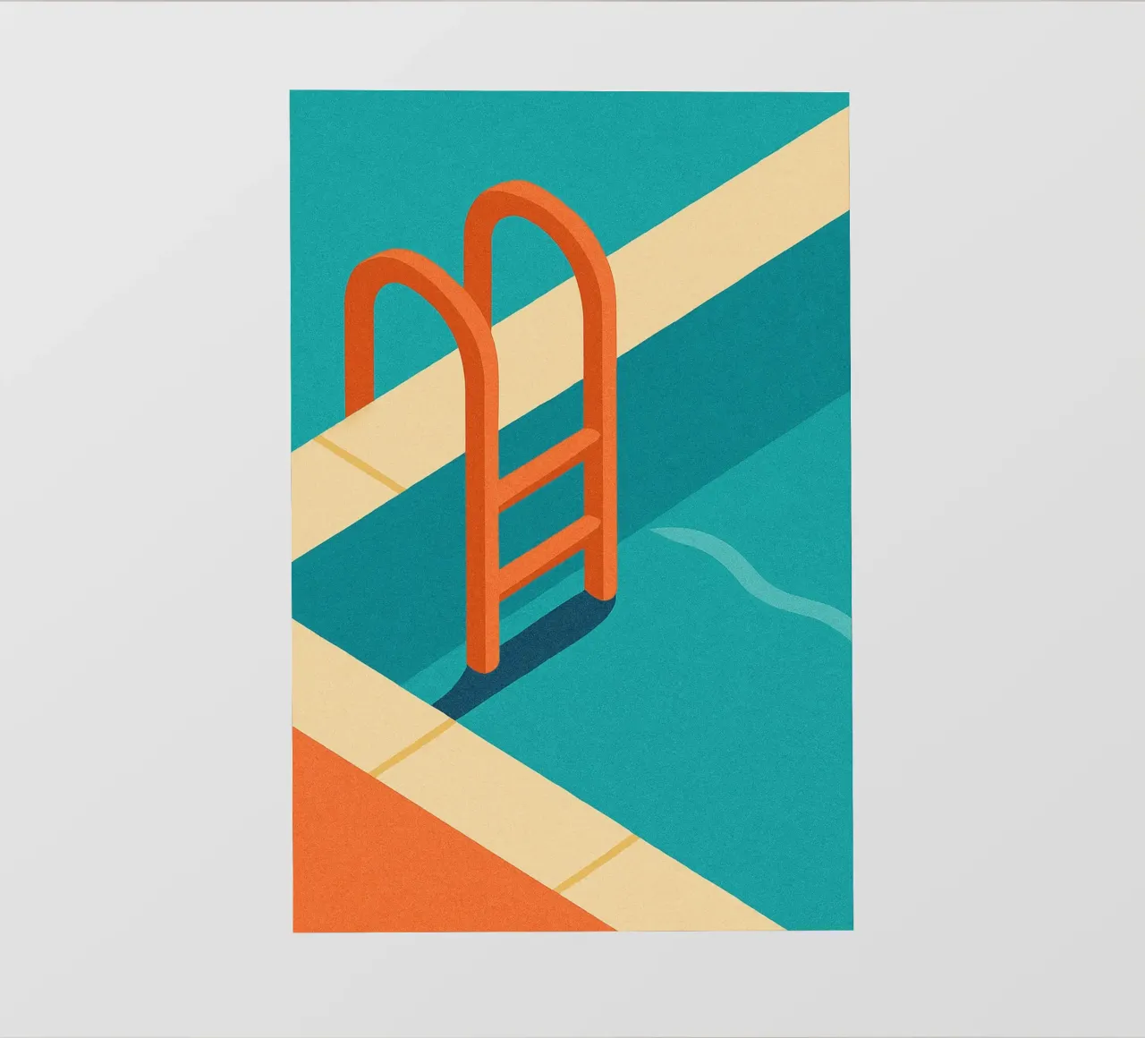 Piscina - Un poster minimalista con un'atmosfera vacanziera telo in pvc da JETLAG | affiches voyage
