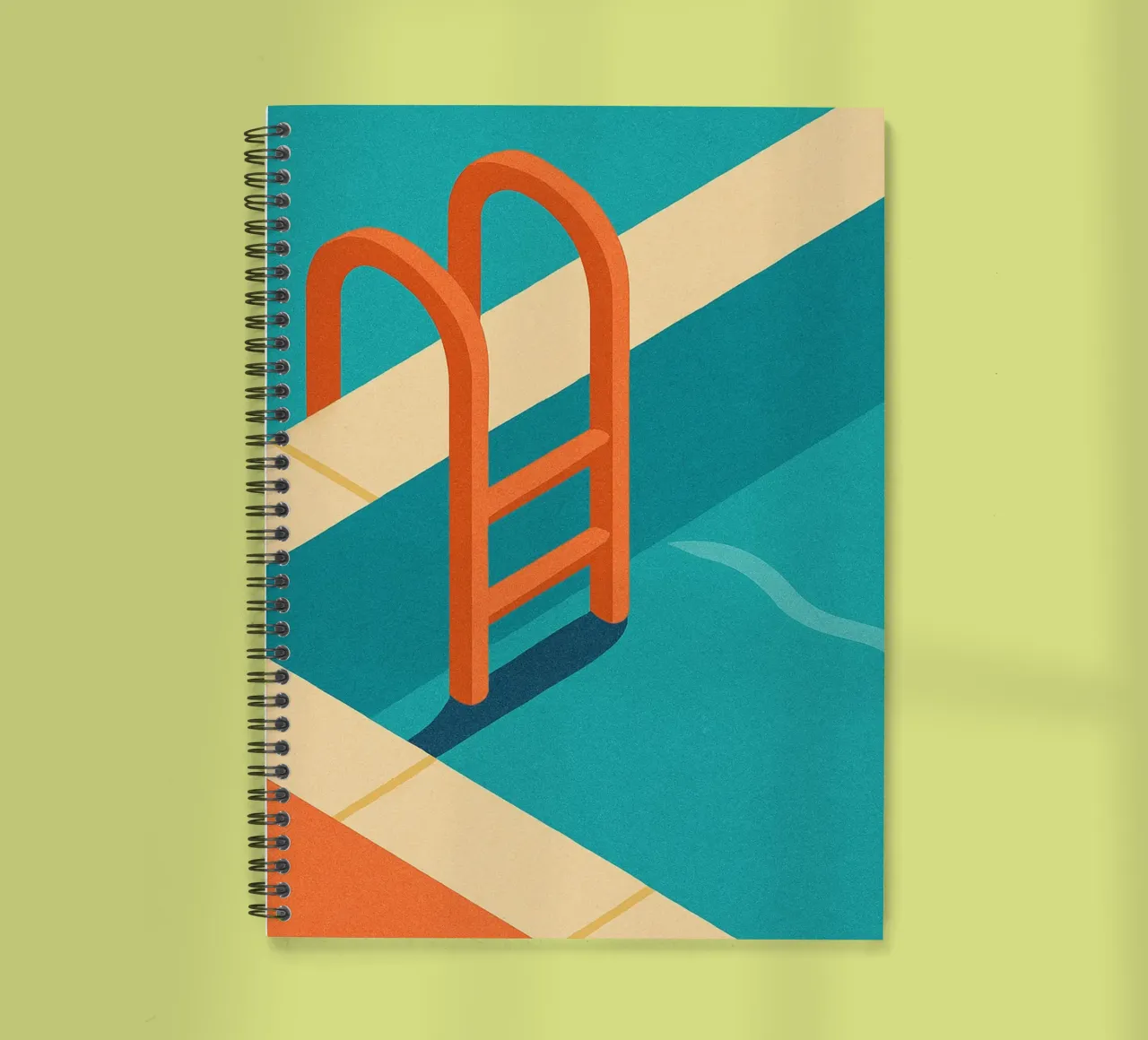 Swimming pool - A minimalist poster with a holiday feel spiral notebook by JETLAG | affiches voyage