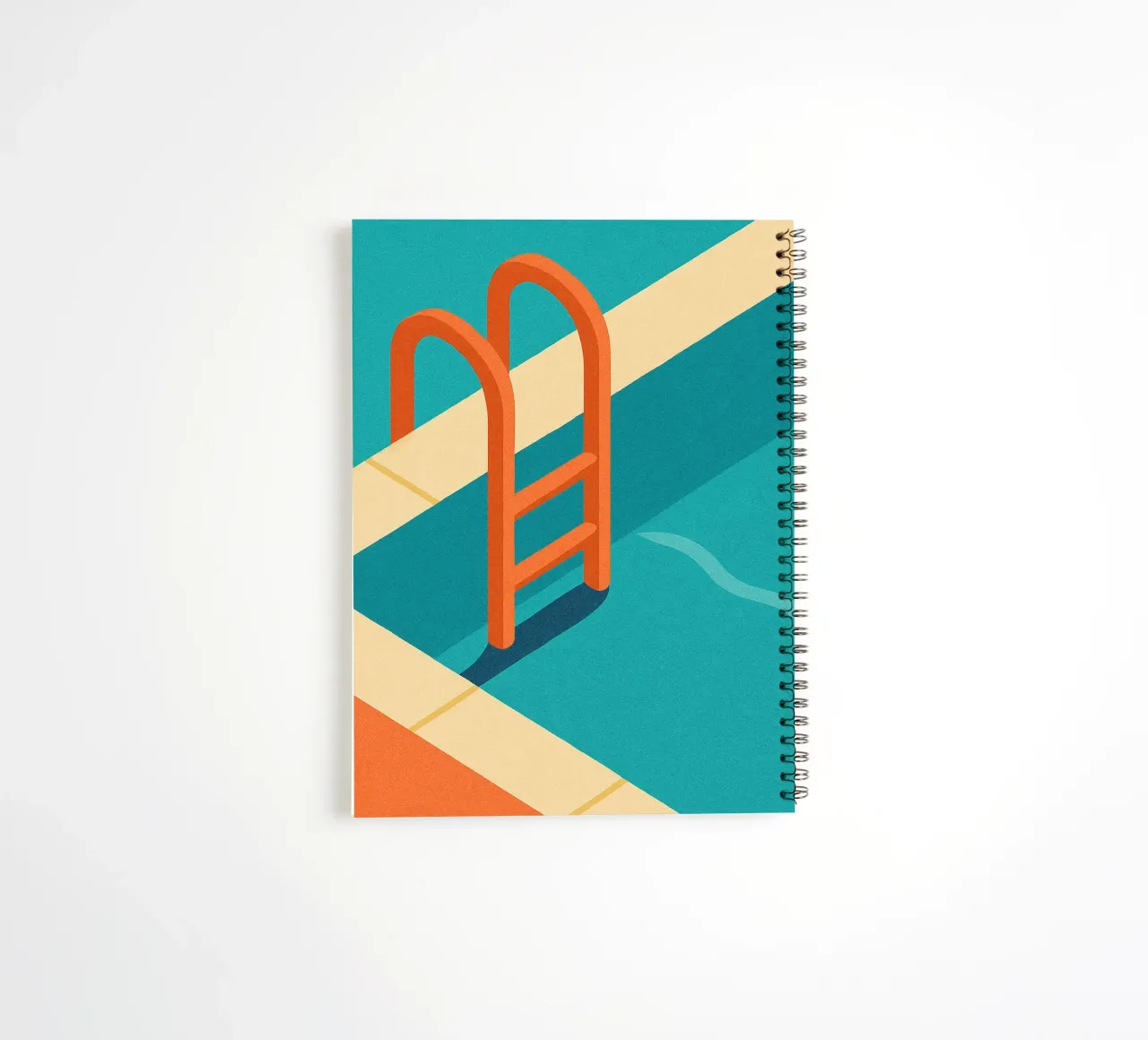 Swimming pool - A minimalist poster with a holiday feel spiral notebook by JETLAG | affiches voyage
