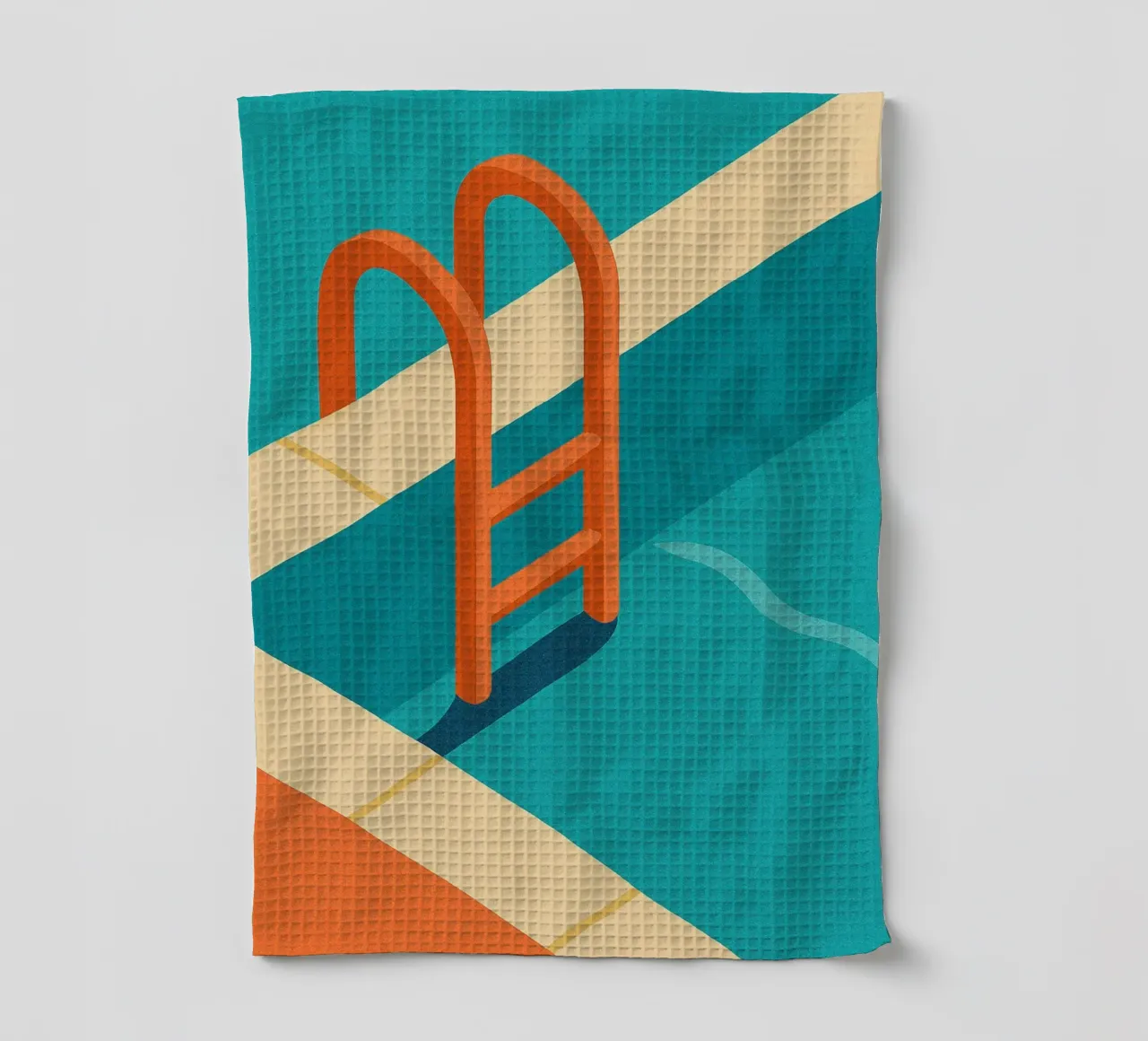 Piscina - Un poster minimalista con un'atmosfera vacanziera canovaccio da cucina da JETLAG | affiches voyage