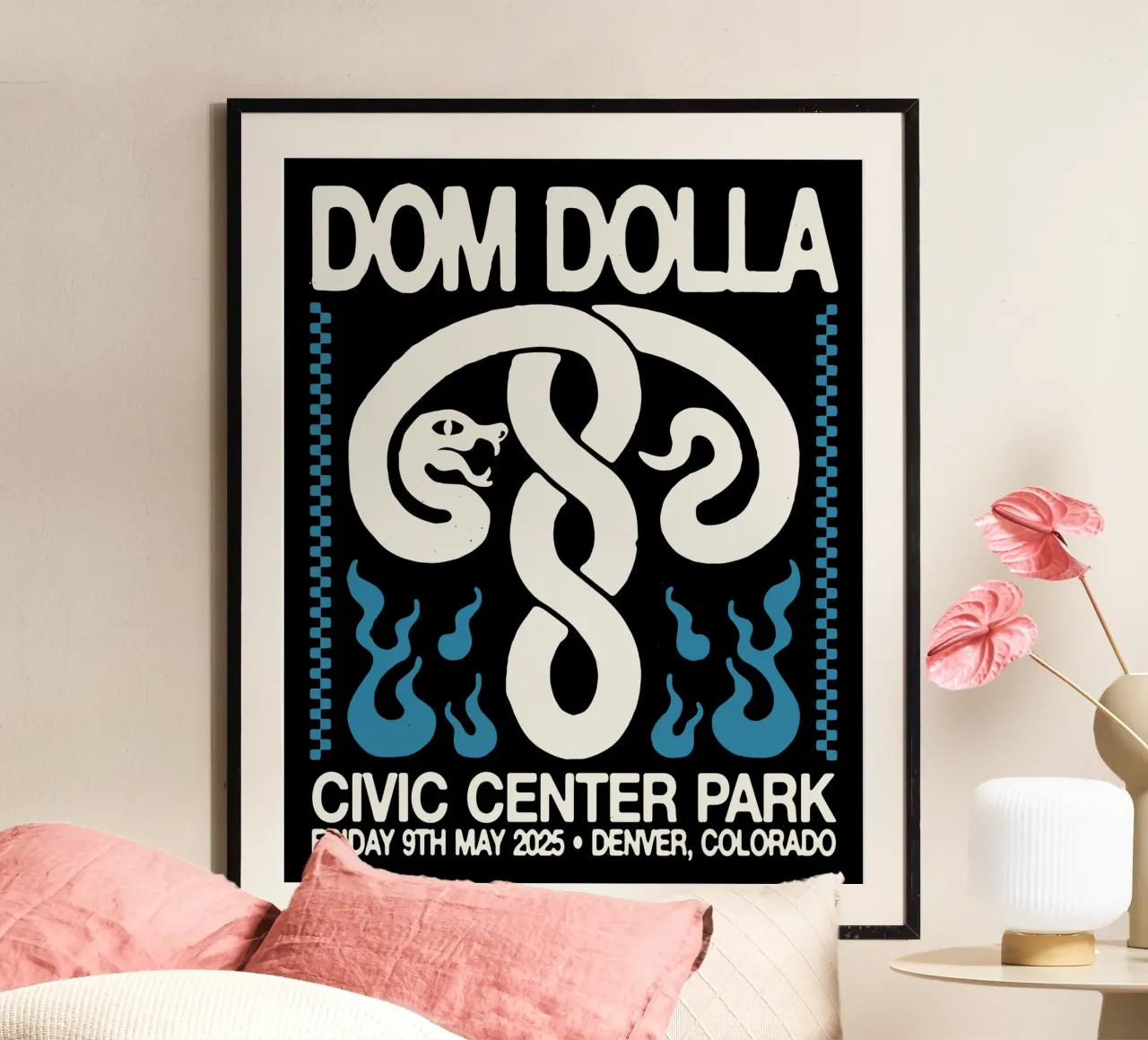 DOM DOLLA Civic Center Park poster con telaio in plastica da carleemiller