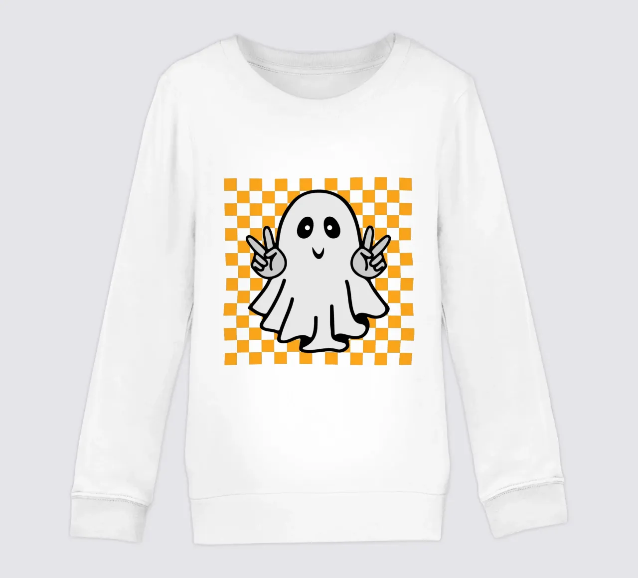 fantasma di Halloween con pace a scacchi felpa bambino da onetime