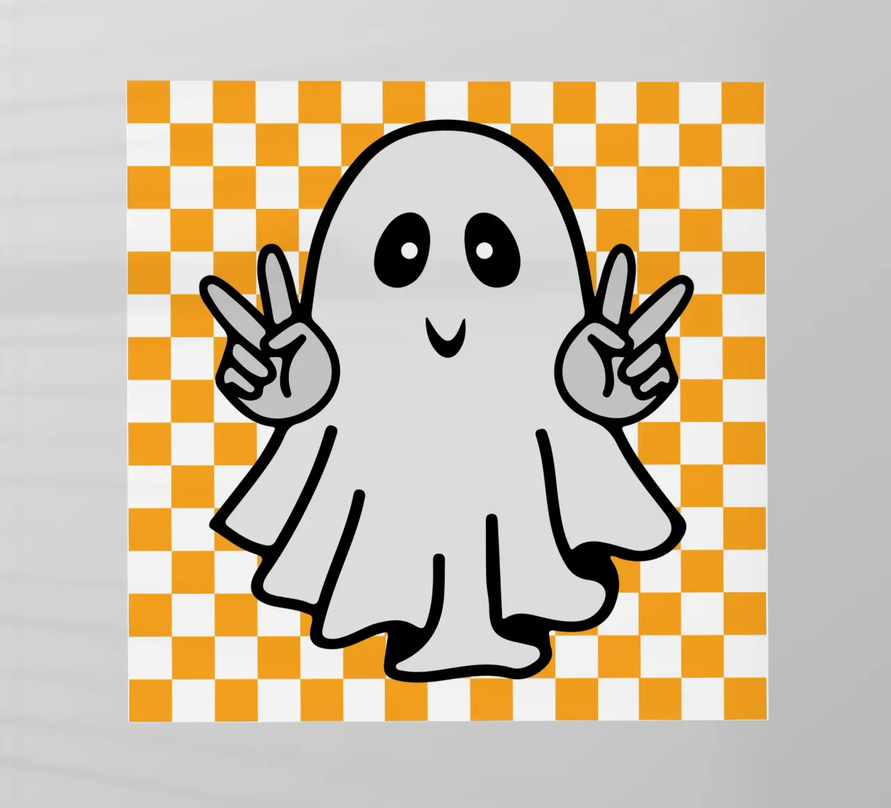 fantasma di Halloween con pace a scacchi pellicola backlit da onetime