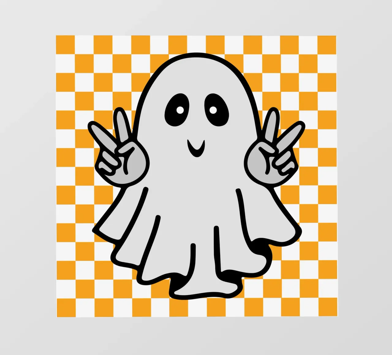 fantasma di Halloween con pace a scacchi pellicola backlit da onetime