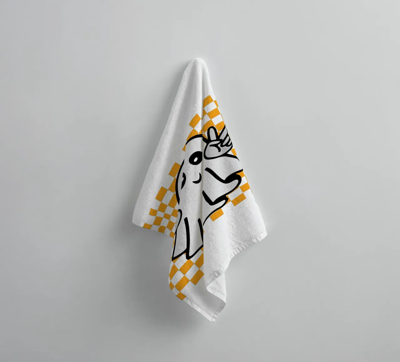 checkered peace halloween ghost towel by onetime