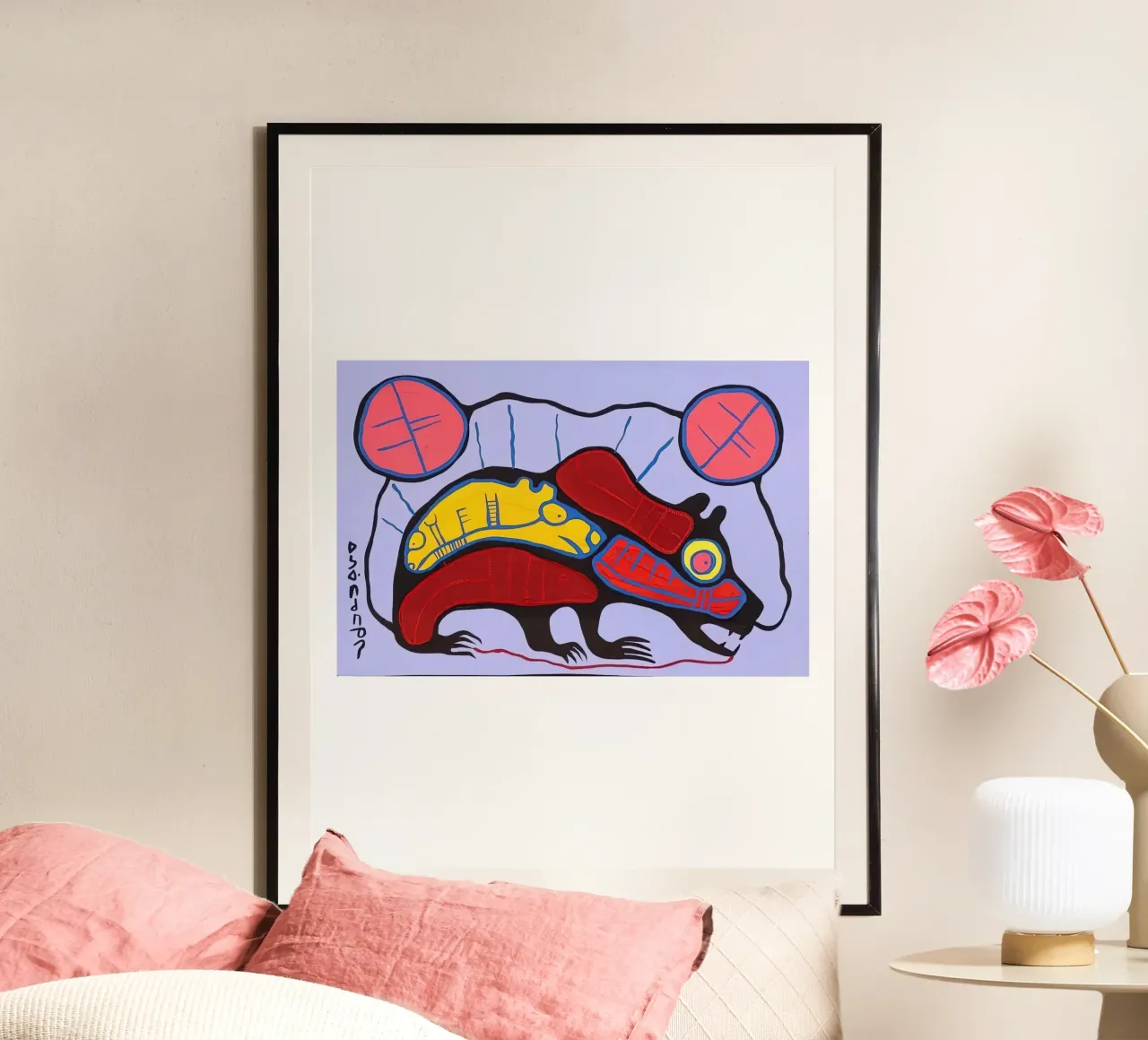Bear 1980s poster with plastic frame by ARTMAIACREATION