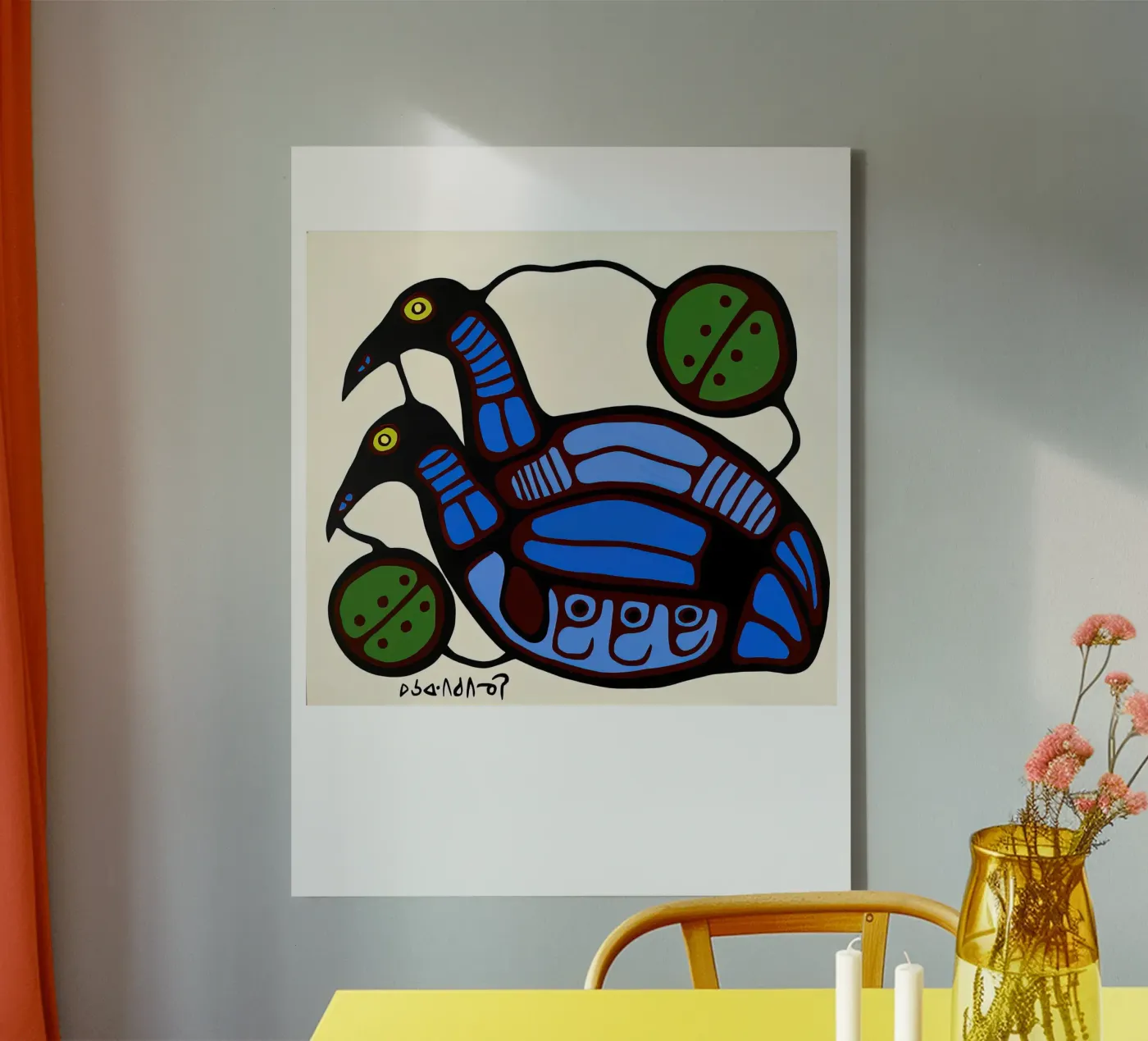 Blauwe eenden canvas van ARTMAIACREATION