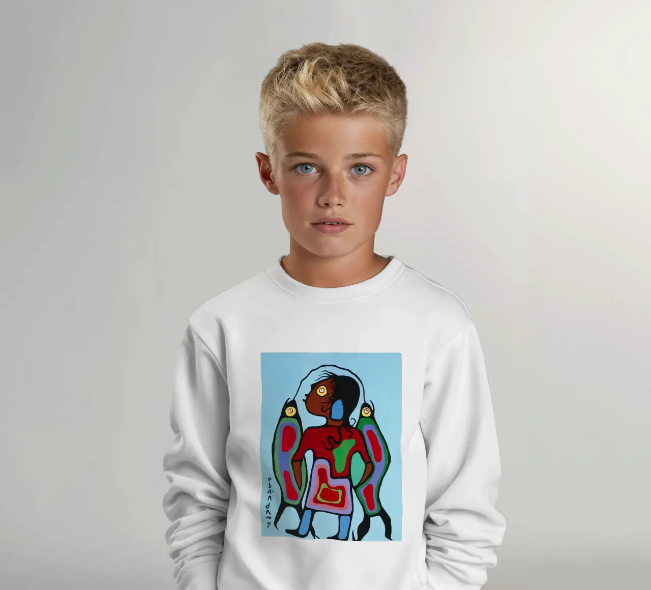 Ragazzo con pesce felpa bambino da ARTMAIACREATION