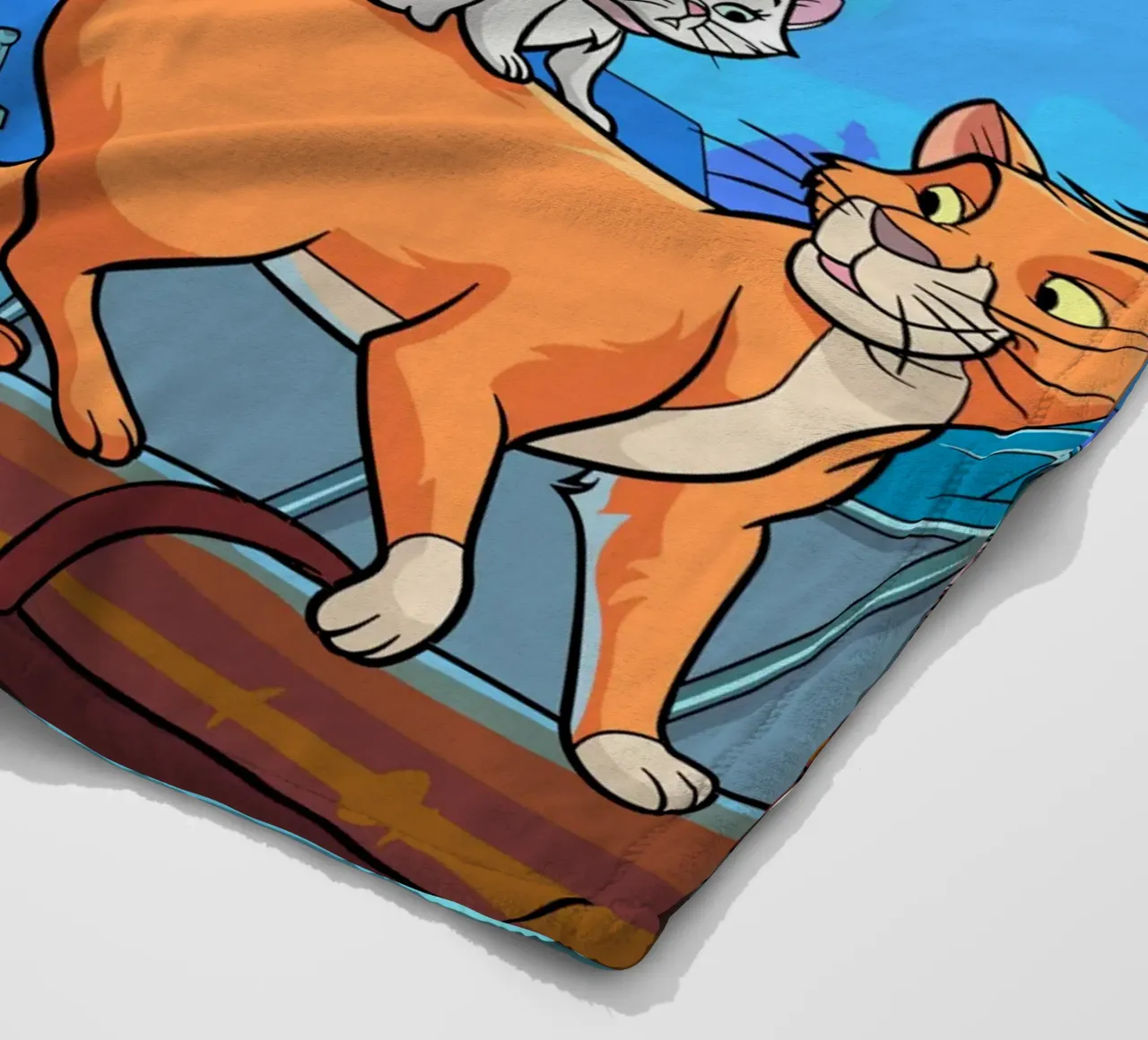 Gatti su un tetto di notte coperta in pile da Fanya Art