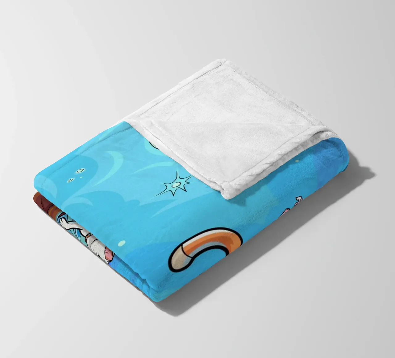 Gatti su un tetto di notte coperta in pile da Fanya Art