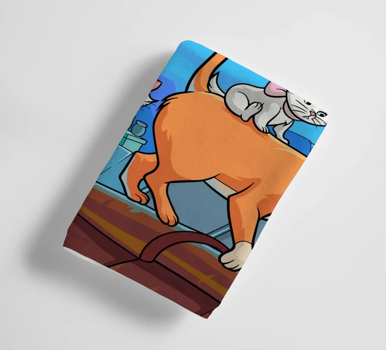 Gatti su un tetto di notte asciugamano da bagno da Fanya Art