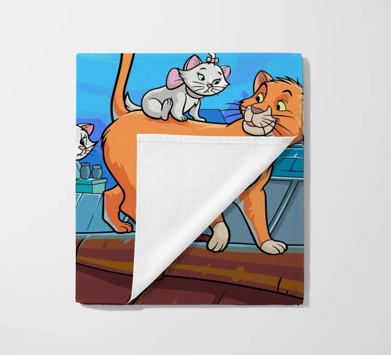 Gatti su un tetto di notte telo mare da Fanya Art