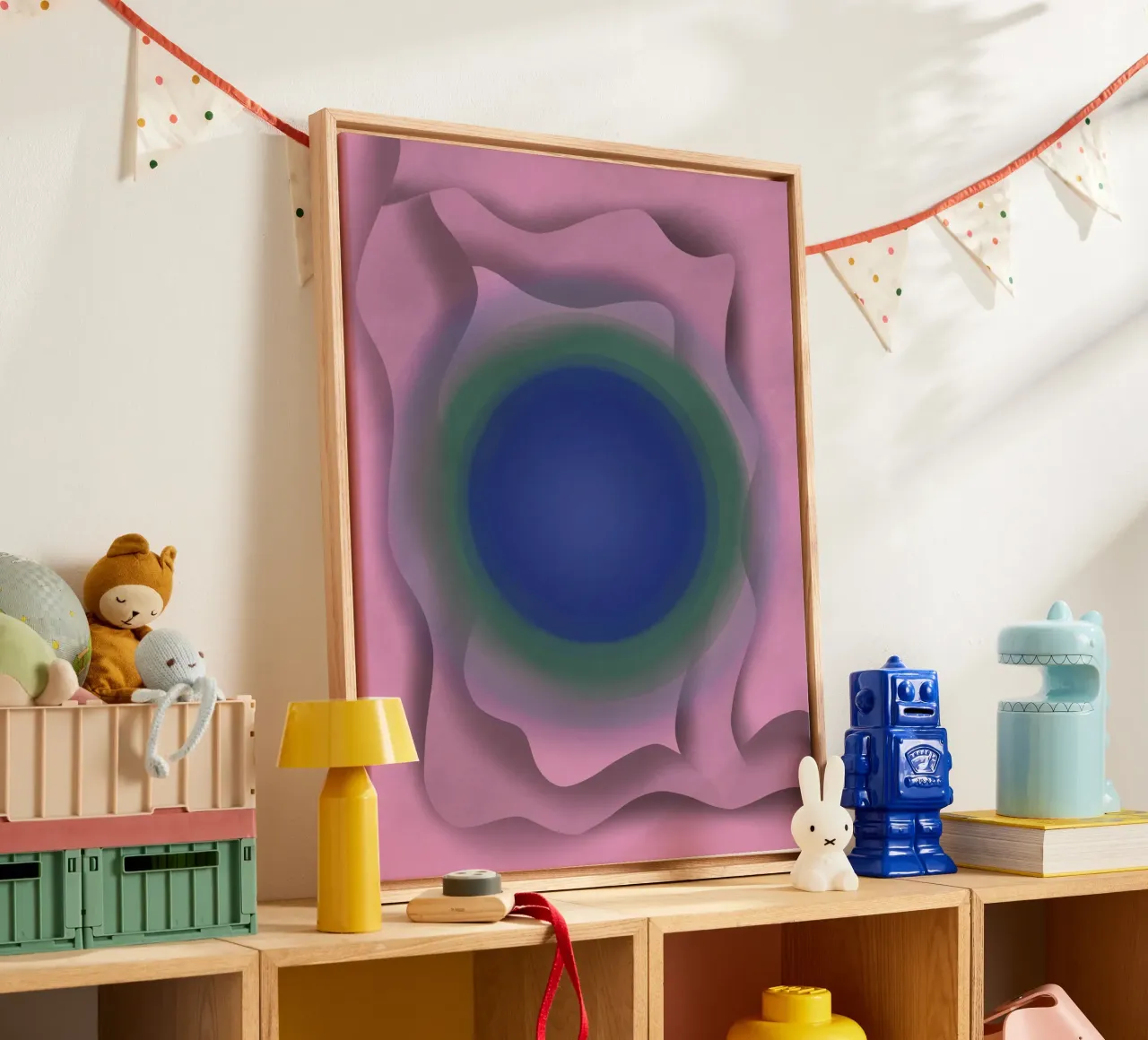 Vortice blu tela con Cornice a cassetta da Little Dean