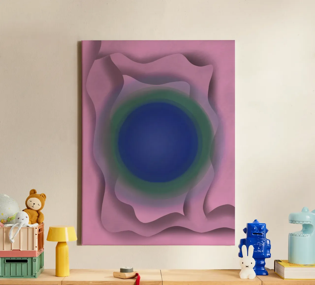 Vortice blu tela con Cornice a cassetta da Little Dean