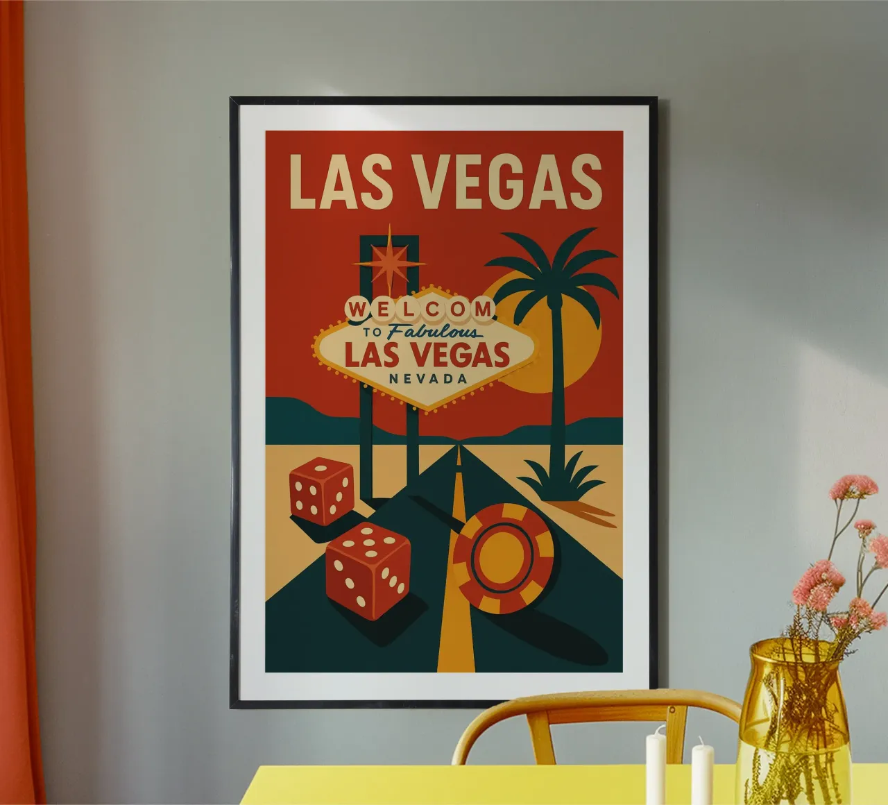 LAS VEGAS - Benvenuti nella favolosa Las Vegas poster con telaio in legno da JETLAG | affiches voyage