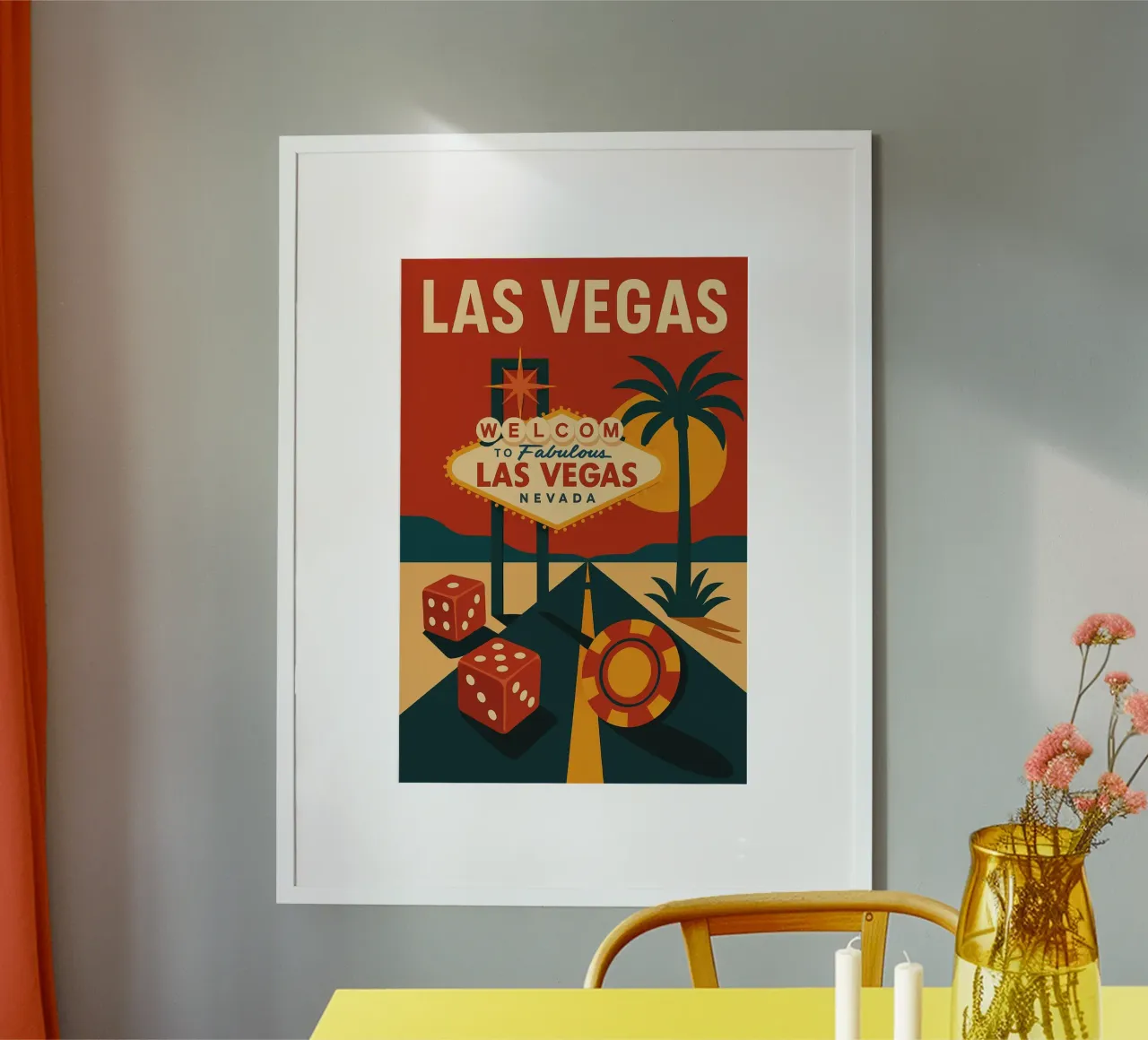 LAS VEGAS - Benvenuti nella favolosa Las Vegas poster con telaio in legno da JETLAG | affiches voyage