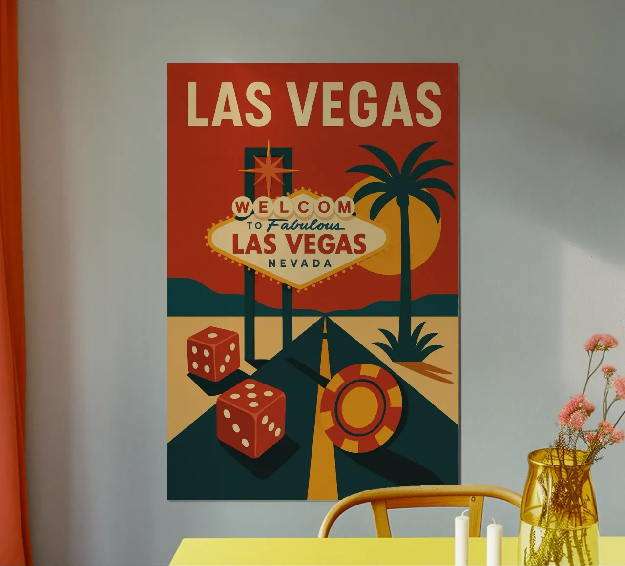 LAS VEGAS - Benvenuti nella favolosa Las Vegas poster con telaio in legno da JETLAG | affiches voyage