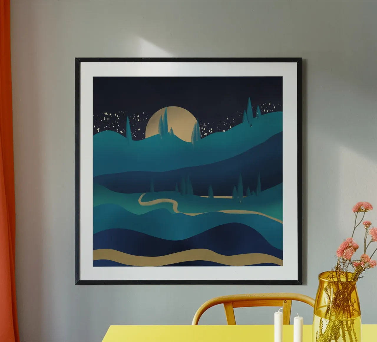 Golden nature poster by Little Dean