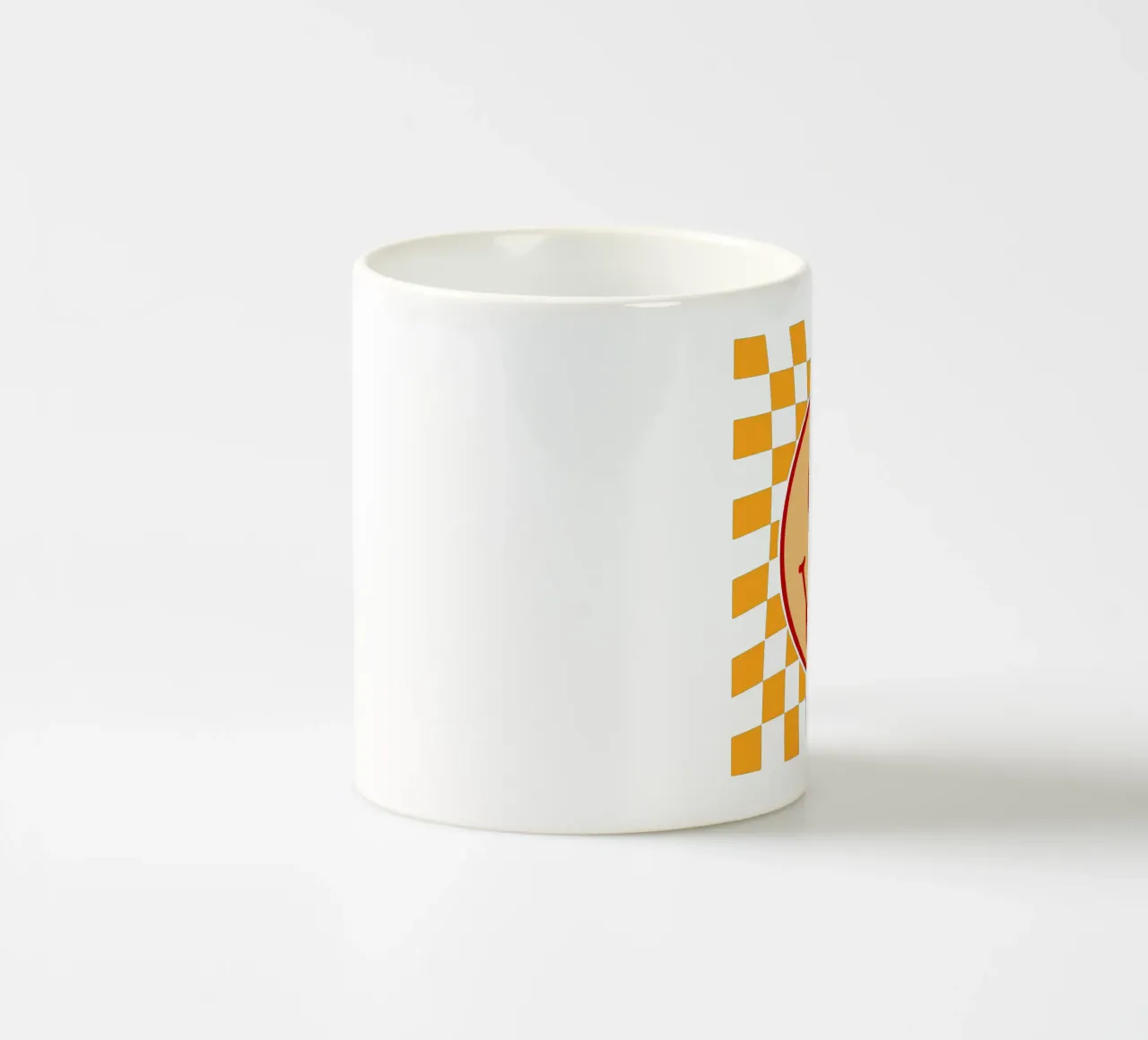 fantasma con faccia felice a scacchi tazza in ceramica da onetime