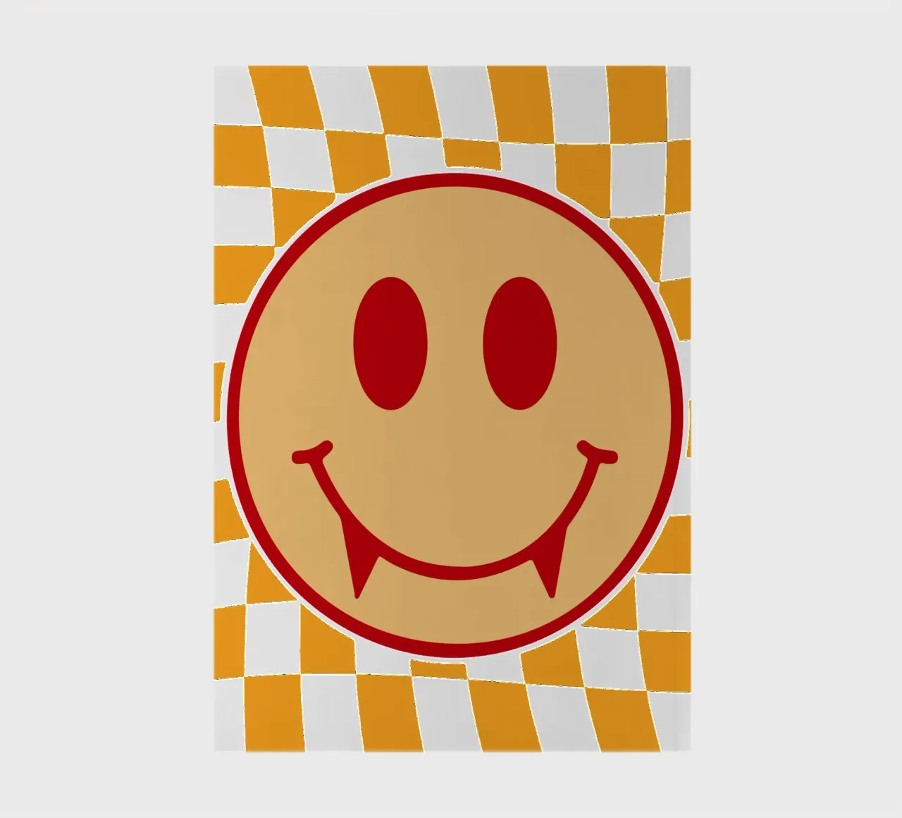 chekered happy face ghost notebook by onetime