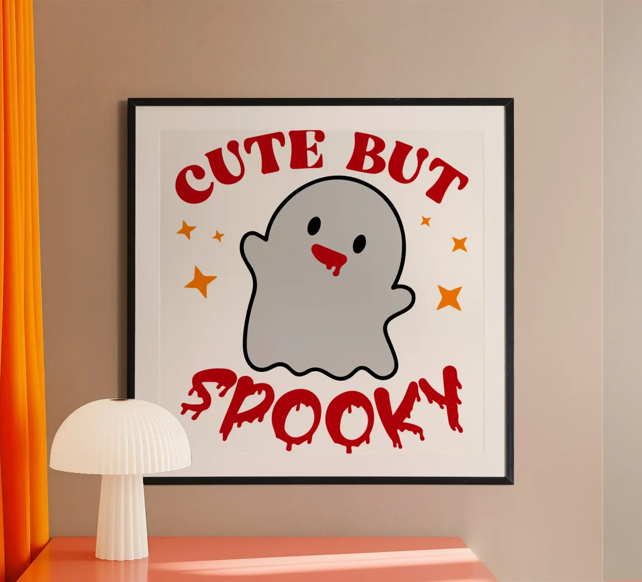 carino ma spettrale divertente fantasma poster con telaio in plastica da onetime