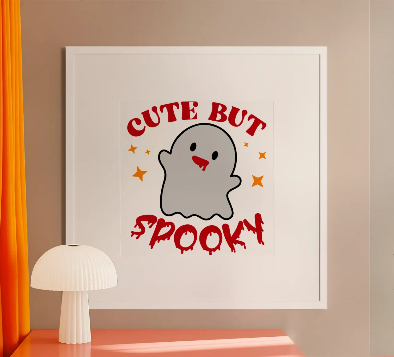 carino ma spettrale divertente fantasma poster con telaio in plastica da onetime
