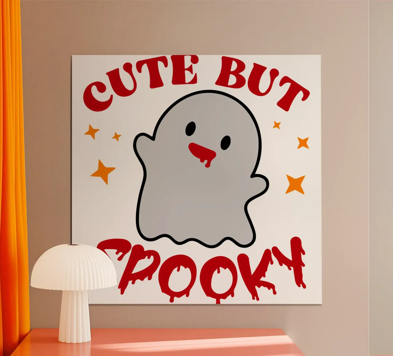 carino ma spettrale divertente fantasma poster con telaio in plastica da onetime