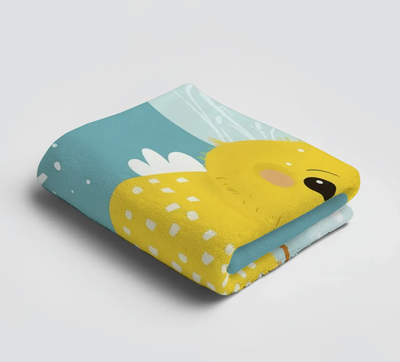 Petit poussin jaune dans une scène enneigée serviette de bain de DesignDoodle