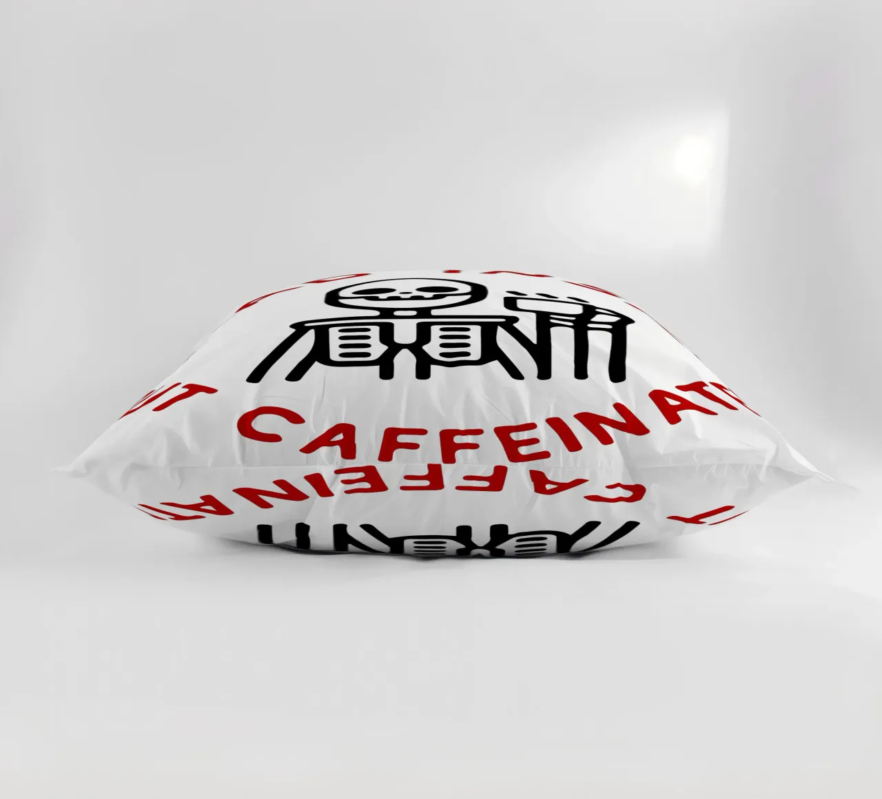 dead inside but caffeinated decorative cushion by onetime