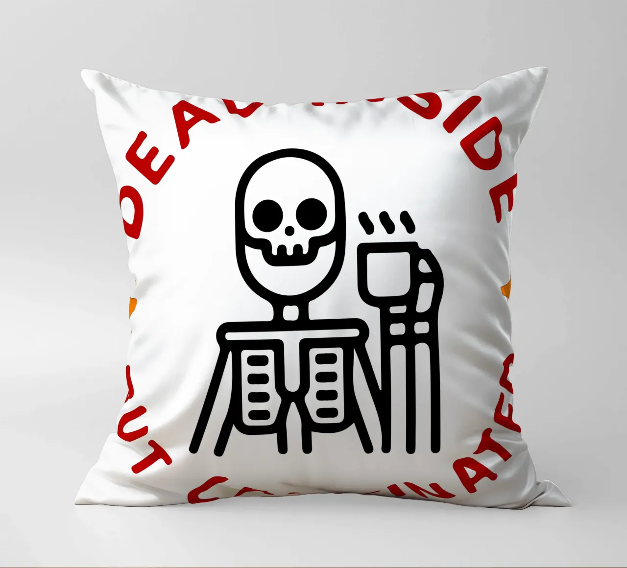 dead inside but caffeinated decorative cushion by onetime