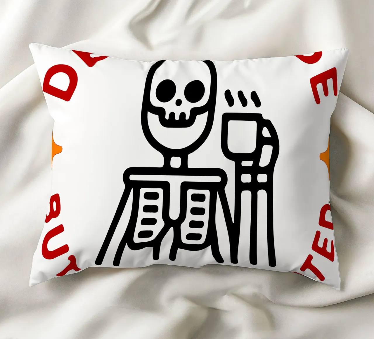 dead inside but caffeinated decorative cushion by onetime