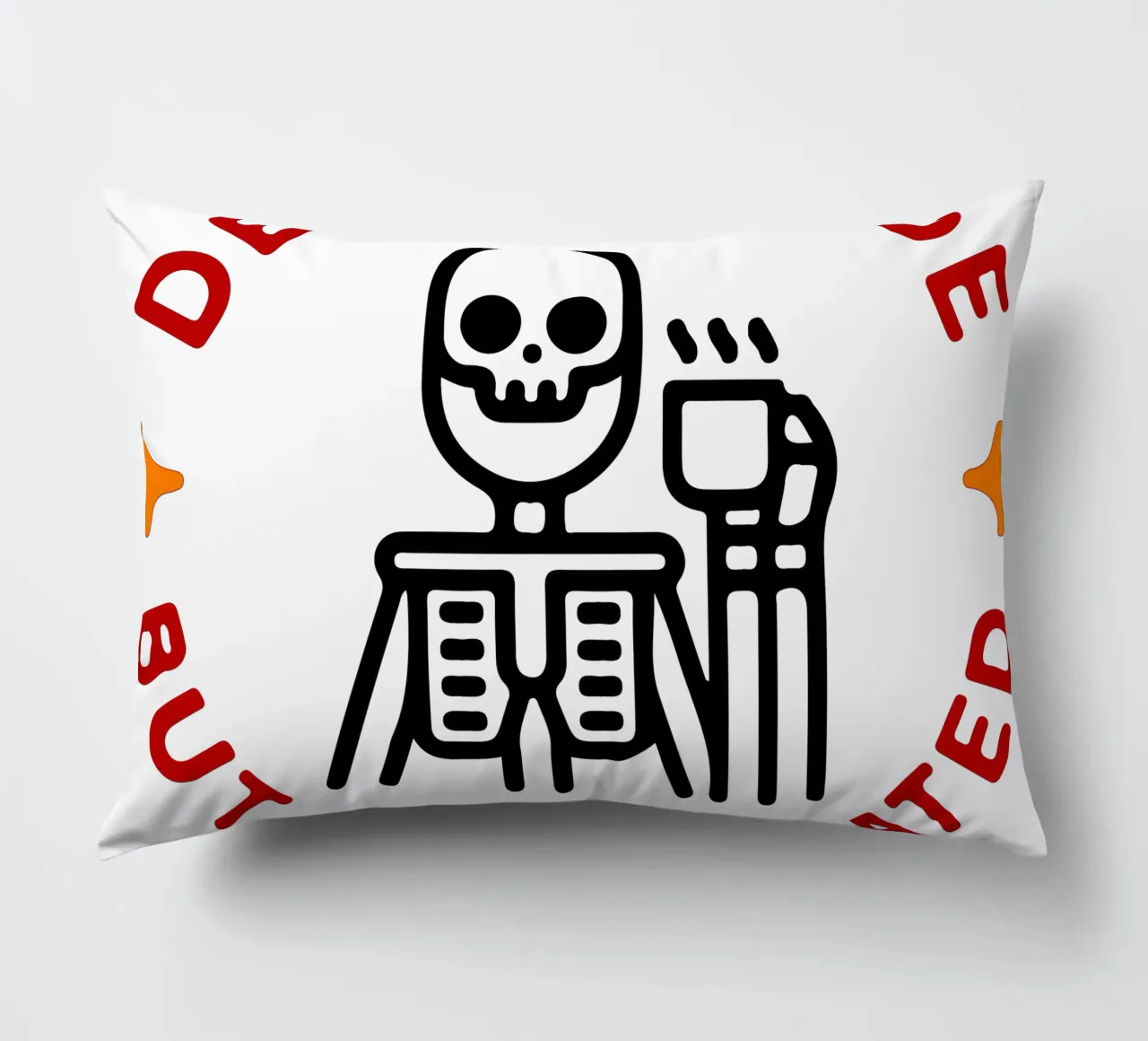 dead inside but caffeinated decorative cushion by onetime
