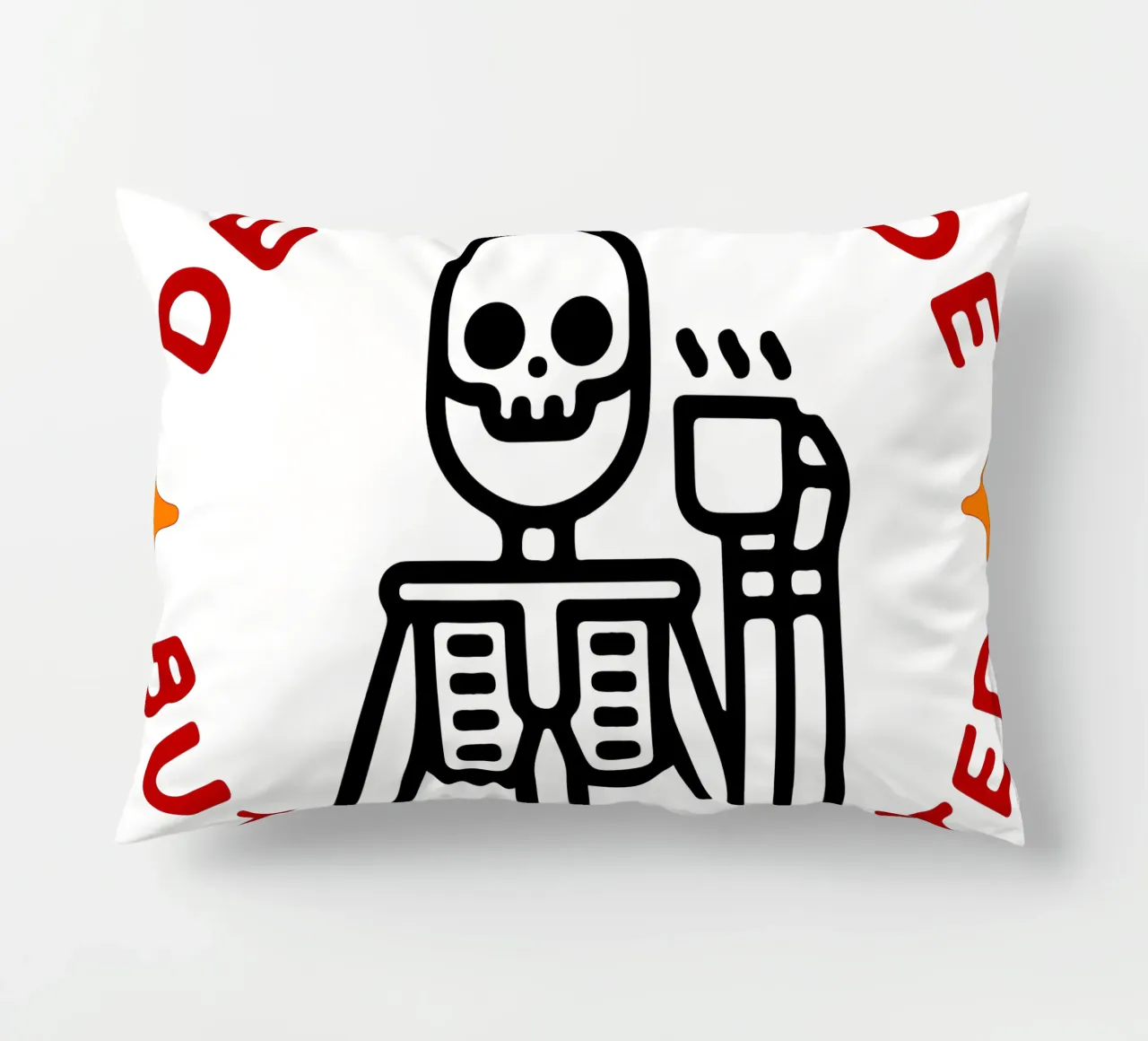 dead inside but caffeinated decorative cushion by onetime