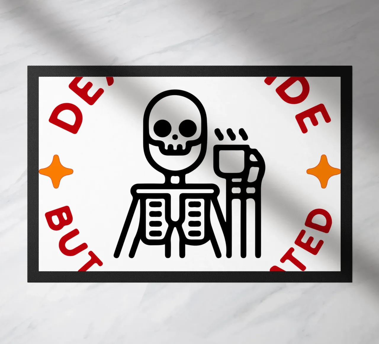 dead inside but caffeinated doormat by onetime