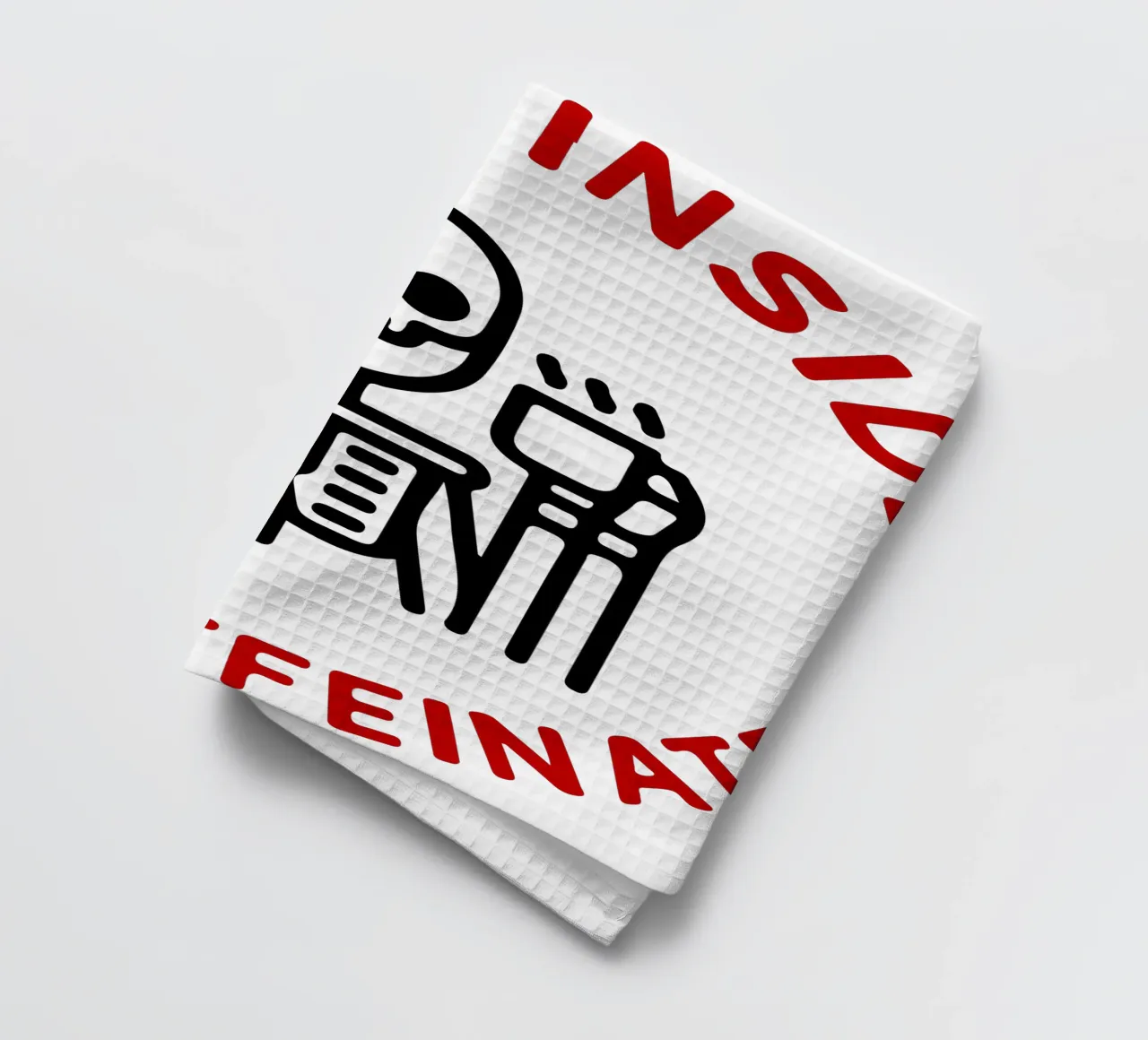 dead inside but caffeinated tea towel by onetime