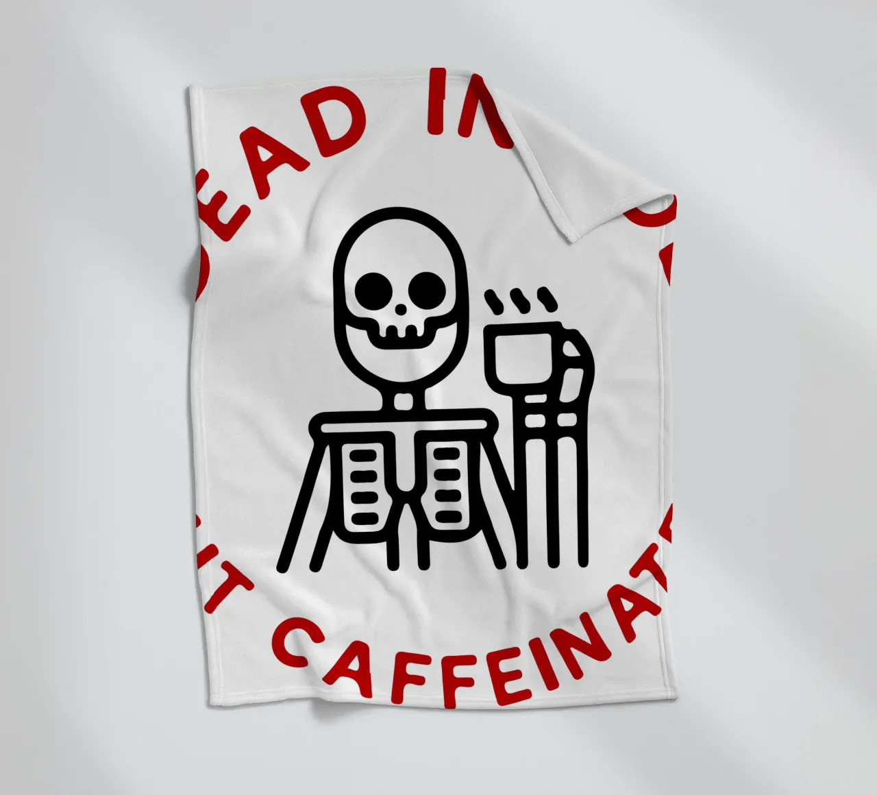 dead inside but caffeinated fleece blanket by onetime