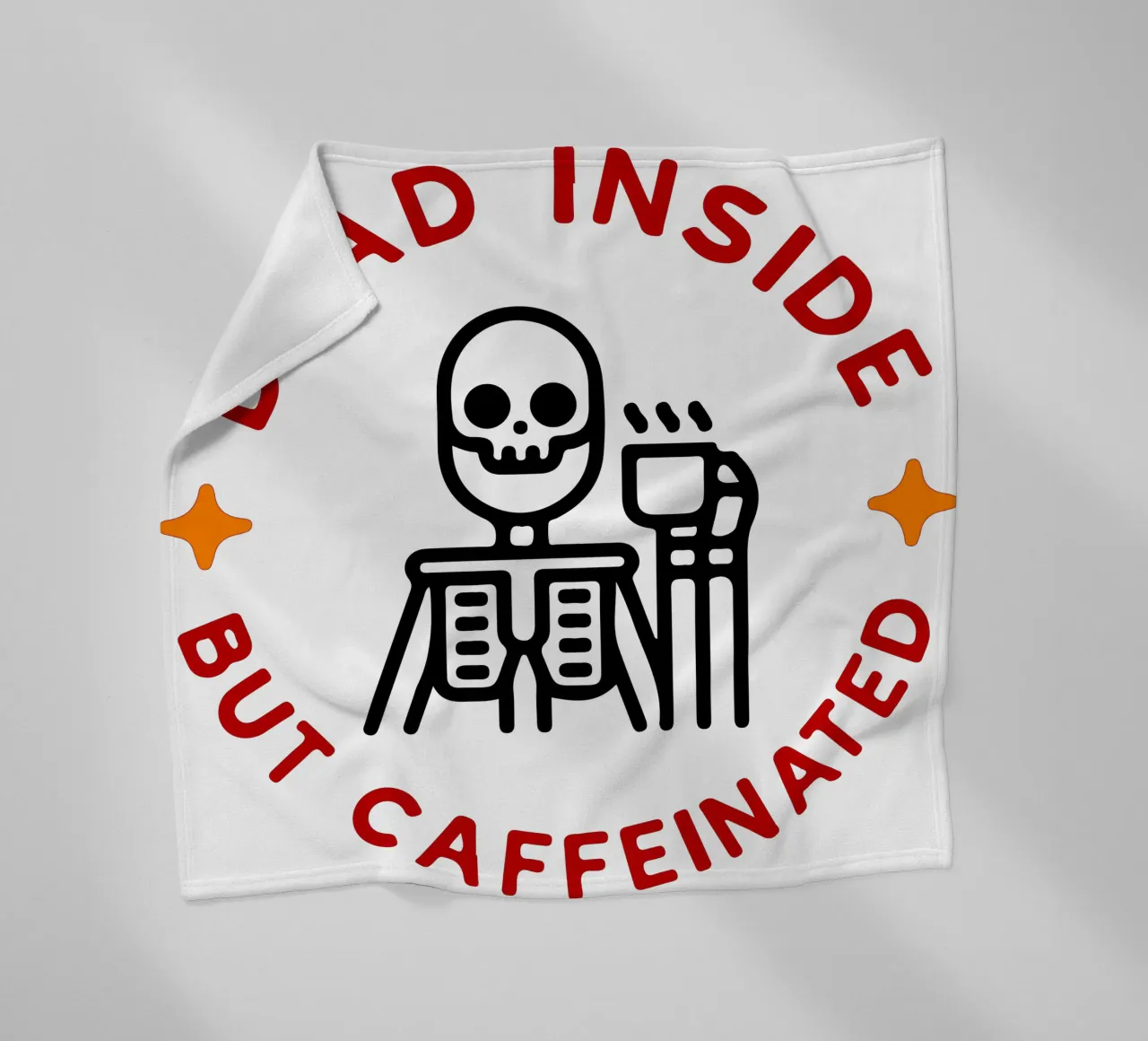 dead inside but caffeinated fleece blanket by onetime