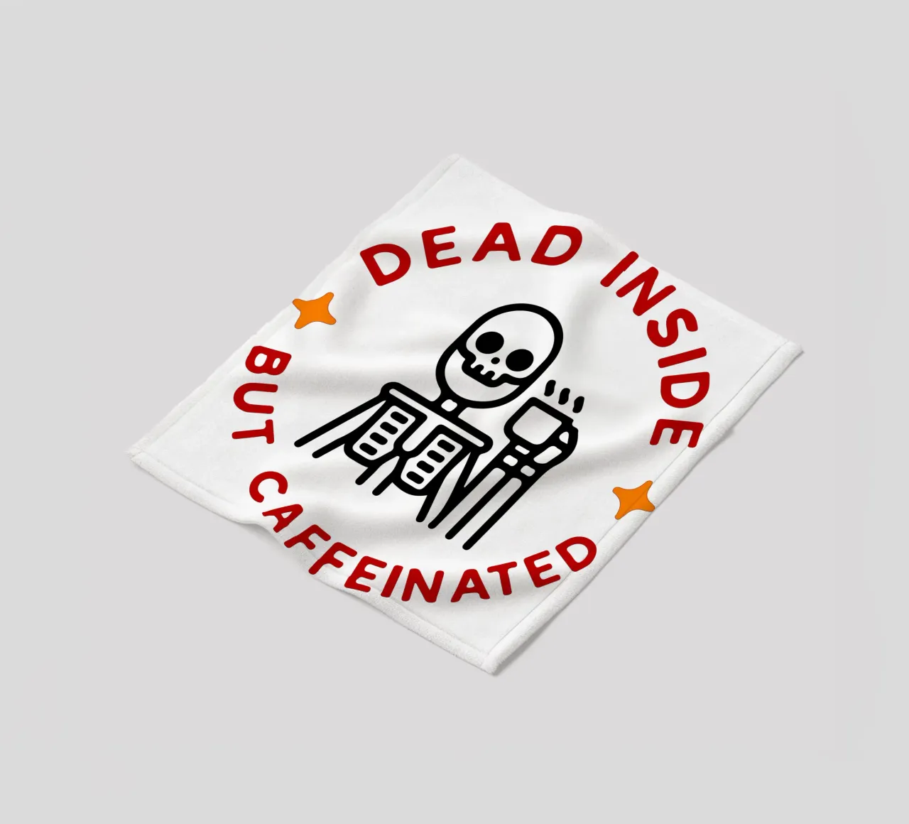 dead inside but caffeinated fleece blanket by onetime