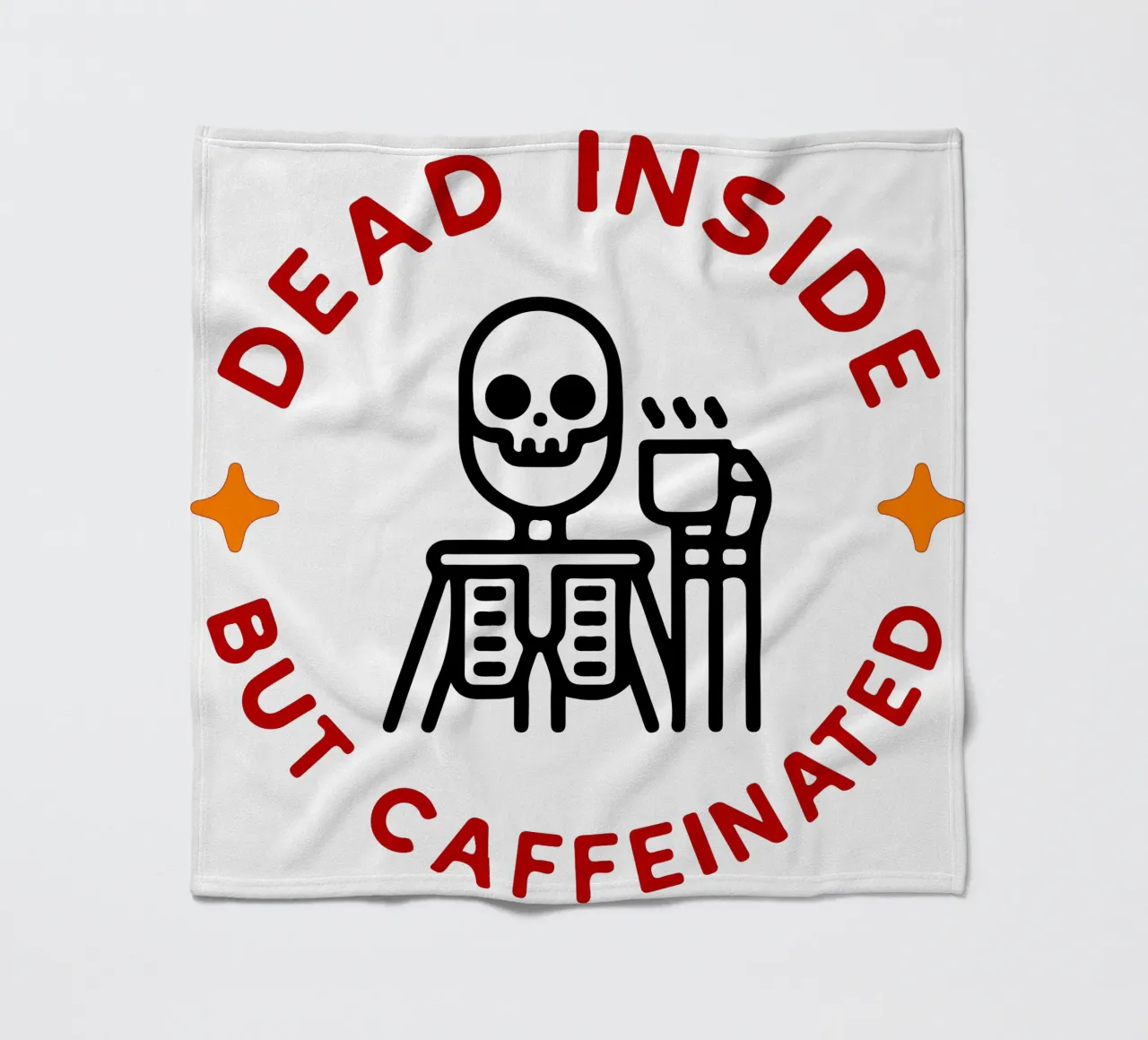 dead inside but caffeinated fleece blanket by onetime