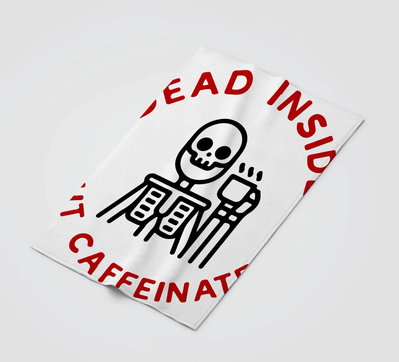 dead inside but caffeinated fleece blanket by onetime