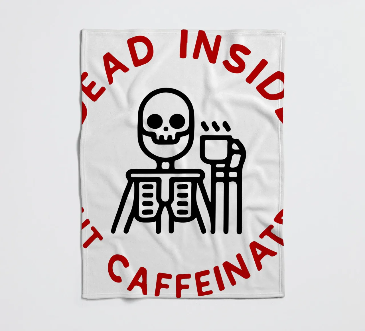 dead inside but caffeinated fleece blanket by onetime