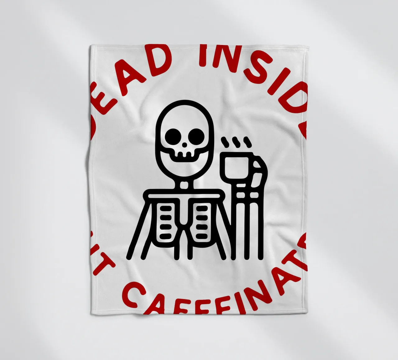 dead inside but caffeinated fleece blanket by onetime