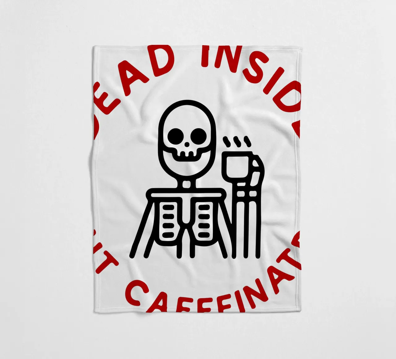 dead inside but caffeinated fleece blanket by onetime