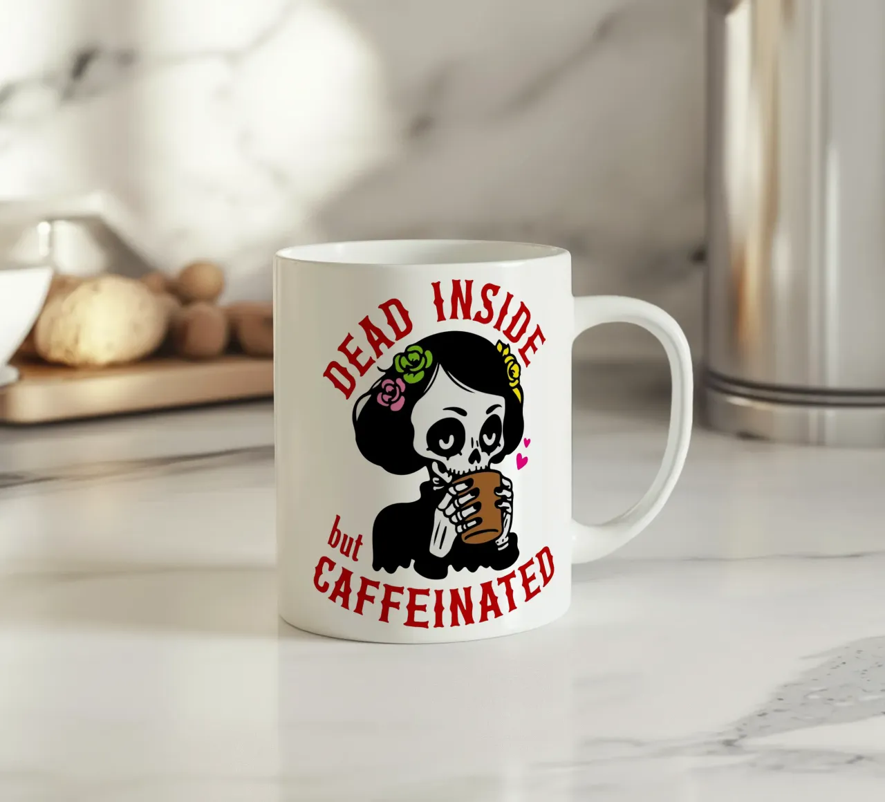 morto dentro caffeina tazza in ceramica da onetime