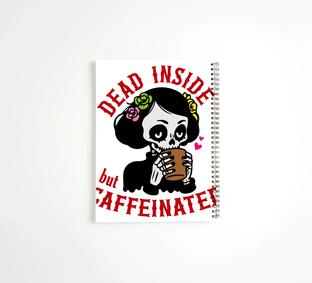 dead inside caffeinated spiral notebook by onetime