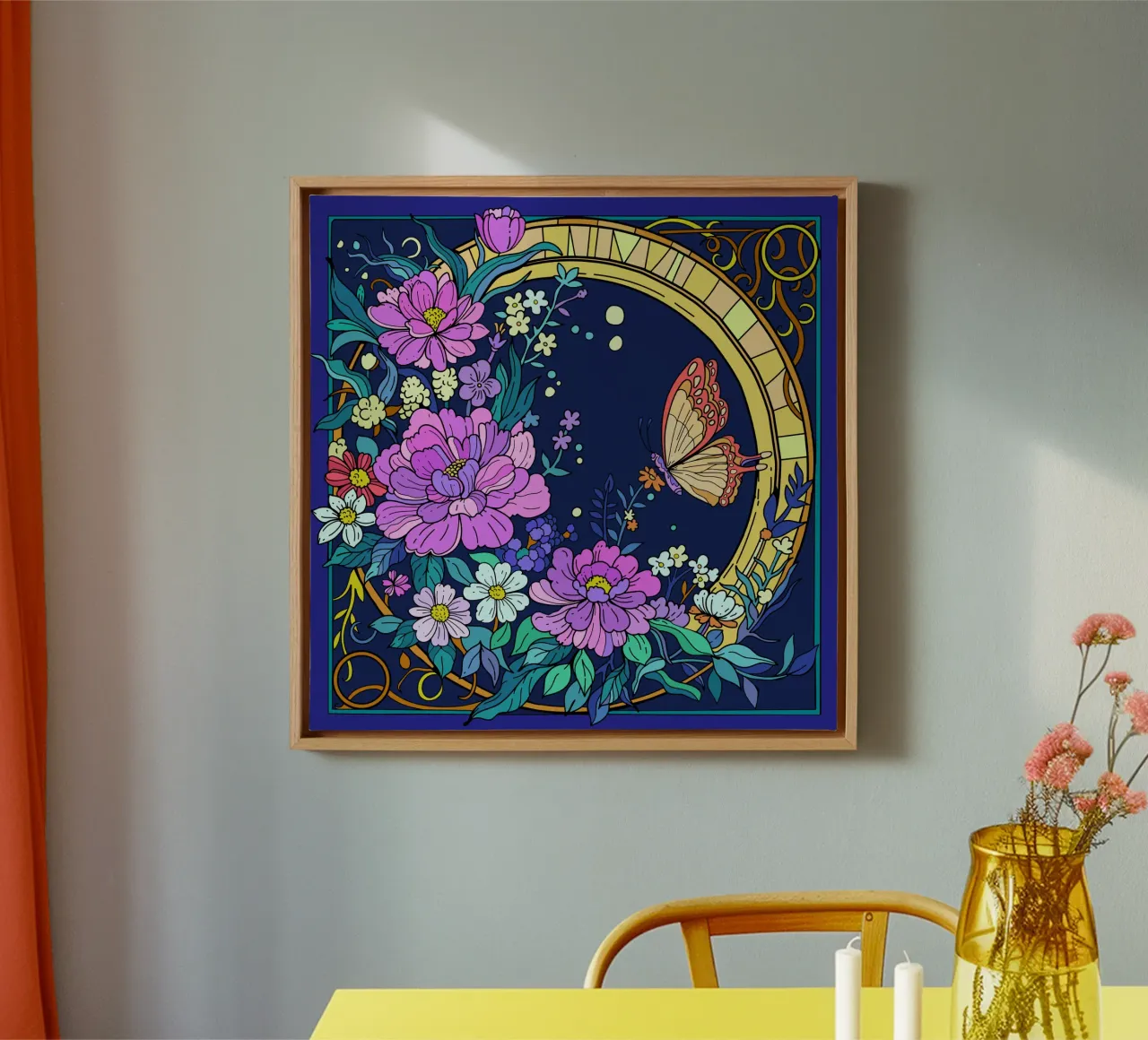 Vlindertuin canvas van Fanya Art