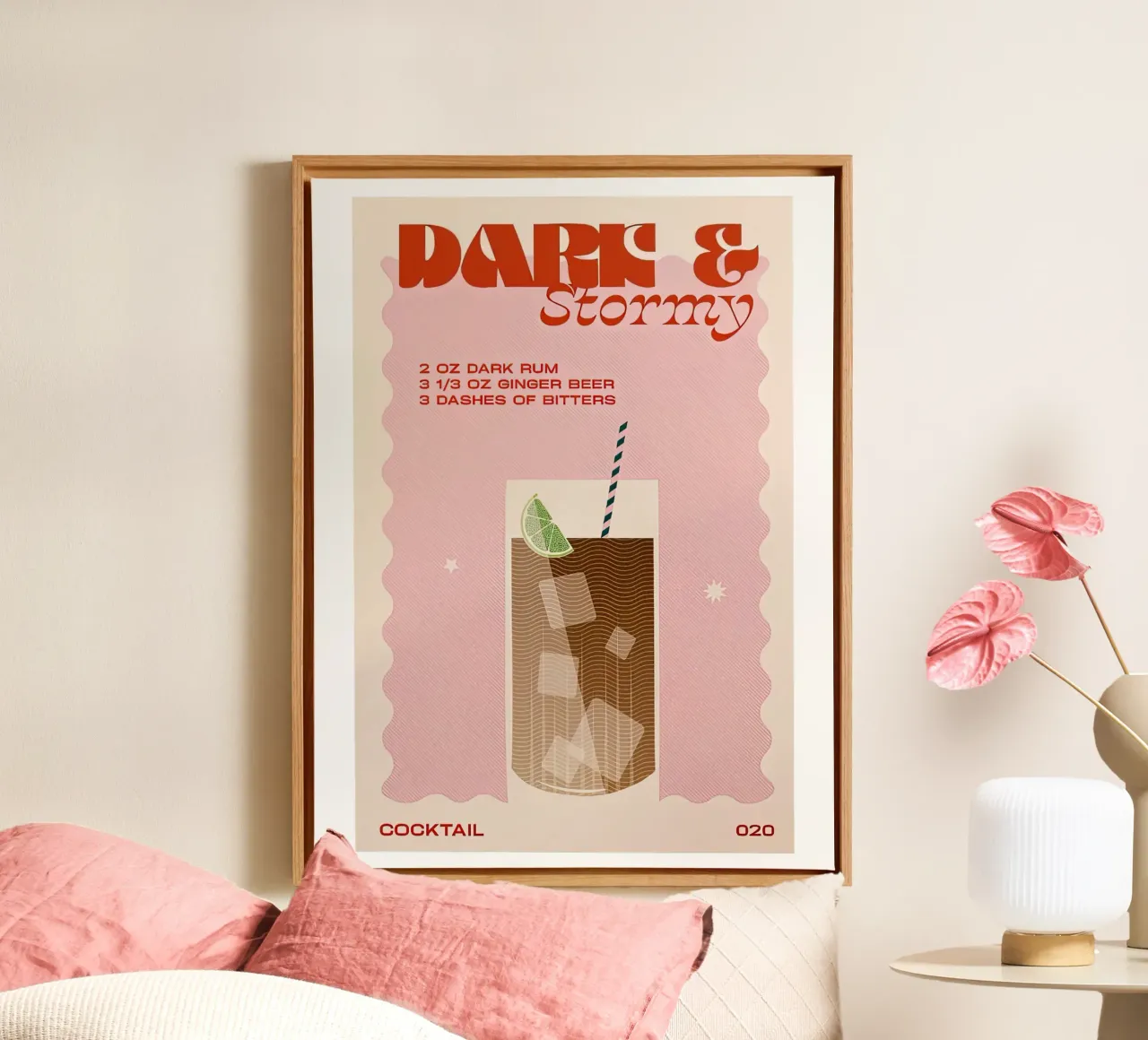 Sombre et orageux toile de Cocktail Drink