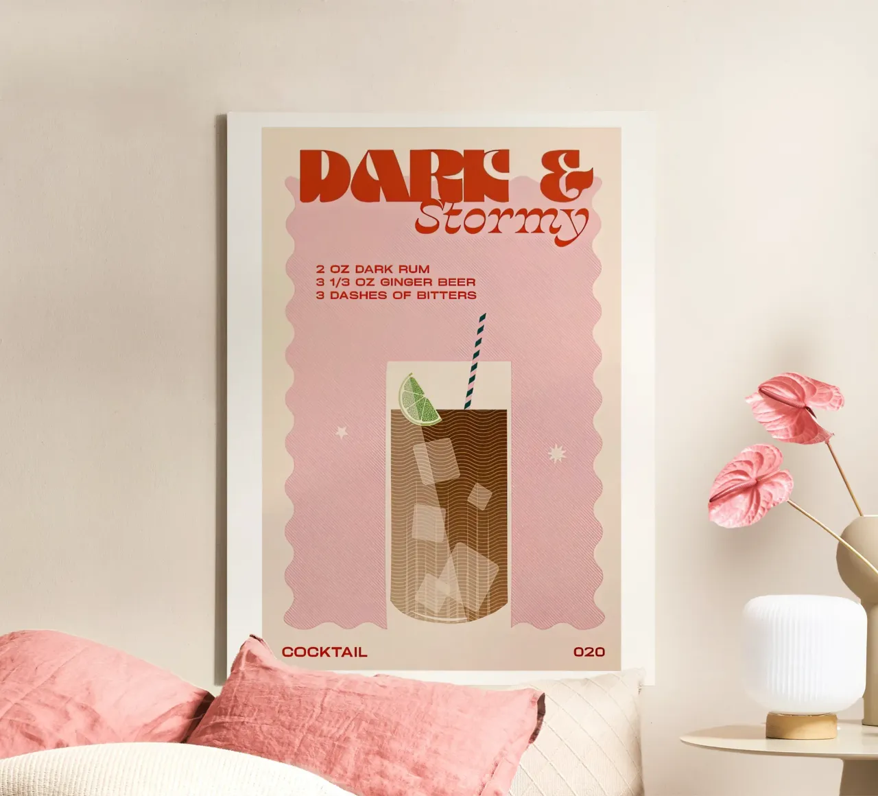 Sombre et orageux toile de Cocktail Drink